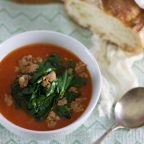 Savory Red Pepper and Fennel Soup with Sausage